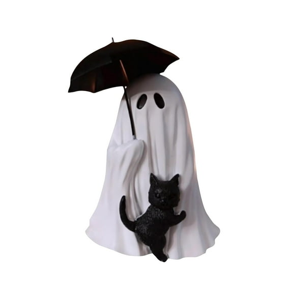 Cute Halloween Umbrella Ghost Figurine, Spooky & Fun Vibe to Room Desk Display, Creative Home Party & Office Ornament, Perfect Halloween Decoration & Fall Decor Gift for Horror Lovers