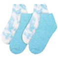 thumbnail image 2 of BambooMN Women's Girl Fuzzy Warm Fluffy Tie-Dye Colorful Fun Ankle Socks - Cerulean - Extra Large - 4 Pairs, 2 of 6