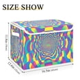 thumbnail image 5 of Yayeee Collapsible Cube Storage Bin with Lid Fabric Closet Decorative Basket with Handles, Psychedelic Pattern, 5 of 7