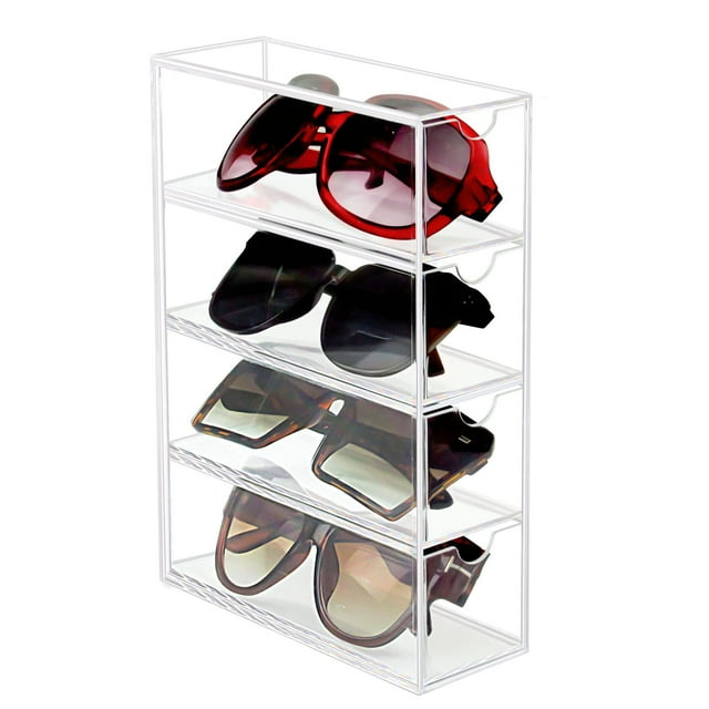 Organizador de gafas de sol Tasybox acrílico transparente con 4 cajones
