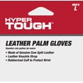 thumbnail image 5 of Hyper Tough Men's Gray Leather Palm with Safety Cuff, Large, 5 of 5