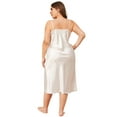 thumbnail image 3 of Women Satin Pajamas Night Dress Plus Size Full Slip Sleepwear Nightgowns Spaghetti Strap Long Lingerie Sleep Dress XL-3XL, 3 of 5