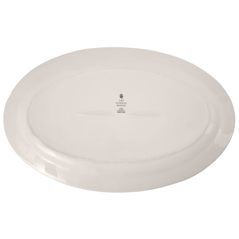 The Pioneer Woman Vintage Lace 20-inch Stoneware Oval Serving Tray