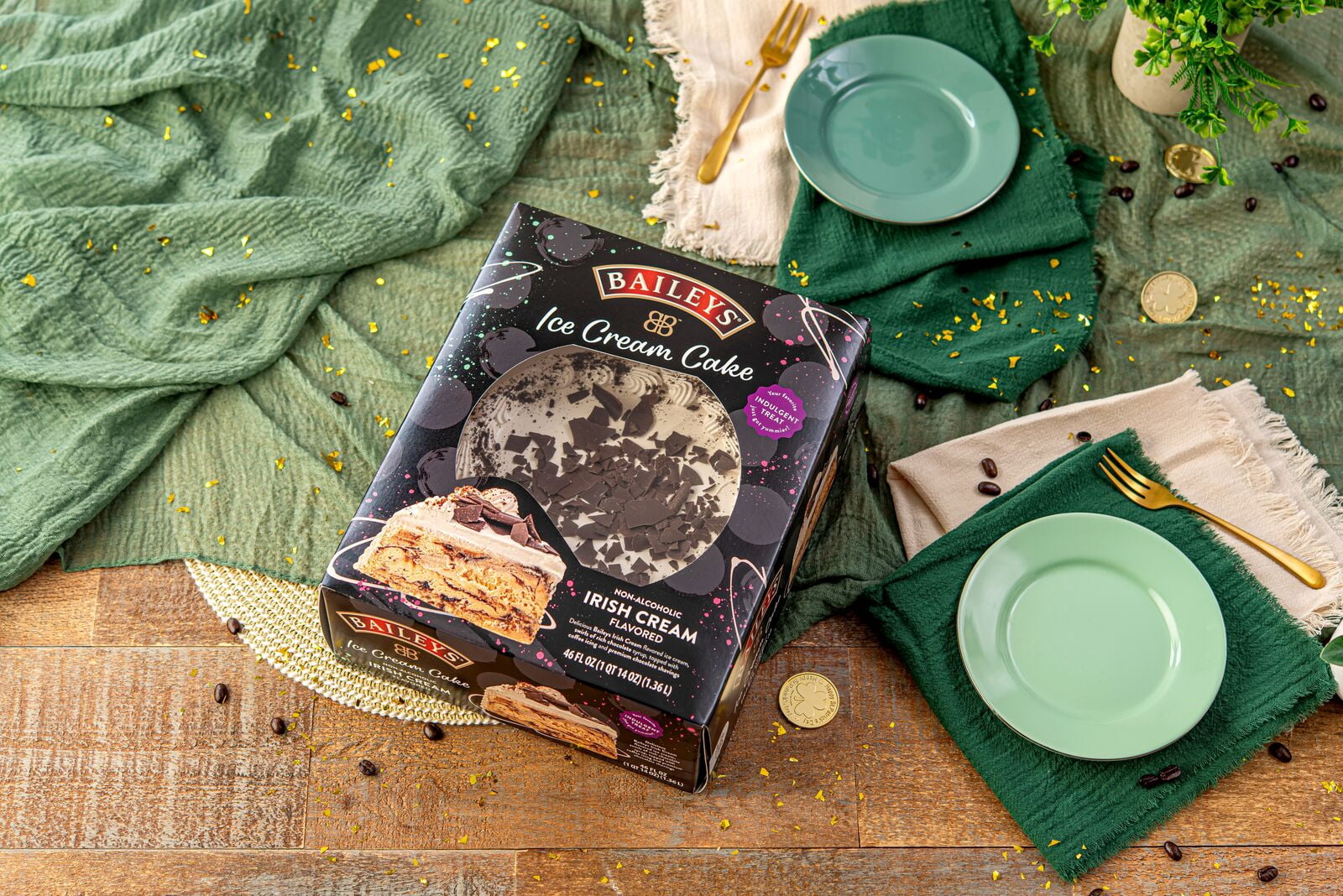Baileys Irish Cream Nonalcoholic Ice Cream Cake with Premium Chocolate
