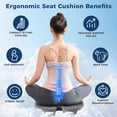 thumbnail image 4 of Gel Memory Foam Layer Wheelchair Cushion - Wheelchair Office Chair, Kitchen Chair, Car Seat - Pressure Pain and Tailbone Pain Relief - High Density Foam Base (Grey), 4 of 9