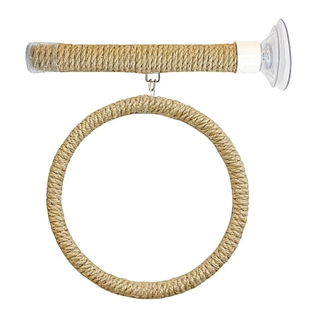 Parrot Rope Perch - Portable Suction Cup Stand, Climbing Bird Toy Use, Window Tiles Glass Cage, Parakeet Cockatoo Macaw African Grey, Finches Lovebirds Accessory, Travel Pet Play Equipment