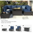thumbnail image 3 of 8 Piece Patio Furniture Set with 42" Propane Gas Fire Pit Table with Coffee Table,Blue, 3 of 7
