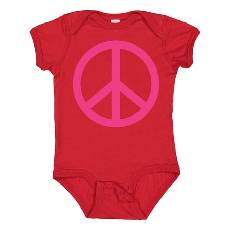 

Inktastic Pink Peace Sign Girls Baby Bodysuit