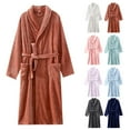 thumbnail image 4 of Womens Robes Plush Soft Warm Fleece Sherpa Shaggy Bathrobe Long Comfy Flannel Kimono Robe with Belted Pockets, 4 of 4