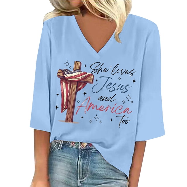 T-Shirt à Manches Courtes pour Femmes Liquidation T-Shirt Mélangé pour Femmes Hauts Imprimés à Col en V pour Femmes T-Shirts à la Mode et Décontractés à Manches 7/4 pour Femmes