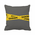 thumbnail image 1 of Logo Jaune Danger Ligne Art Déco Mode Jeter Oreiller Canapé Housse de Coussin, 1 of 3