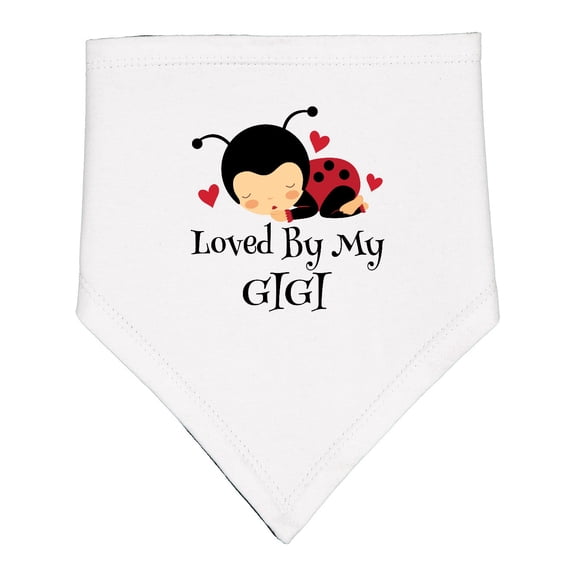 Inktastic Loved by My Gigi Ladybug Baby Bandana Bib