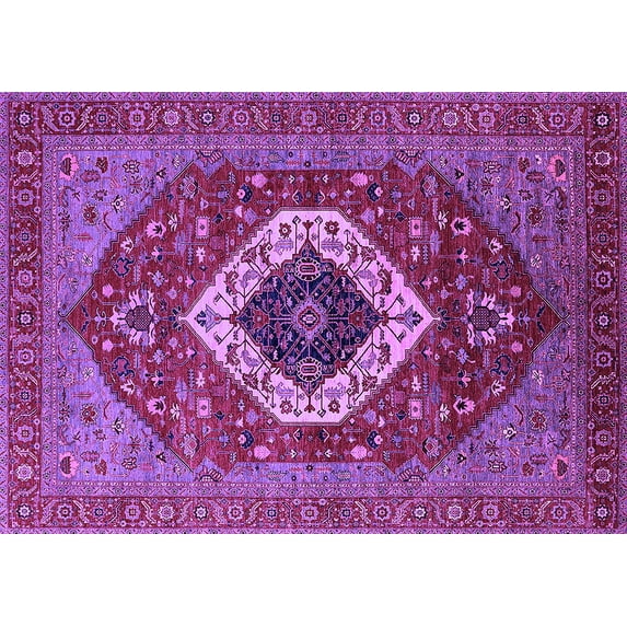 Ahgly Company Indoor Rectangle Persian Purple Traditional Area Rugs, 2' x 5'