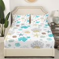thumbnail image 3 of Ocean Bed Sheets Set Starfish Coral Nautical Coastal Twin Sheet Set ,Nautical Marine Life Sheets Seashell Conch Flat Fitted Sheet,Hawaii Beach Decor, 3 of 5