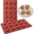 thumbnail image 1 of 15-Cavity Semi Sphere Silicone Mold 2pc Cocoa Chocolate Bombs Molds for Chocolate, Truffles, Candy, Cake, Jelly, Mousse Making, 1 of 6
