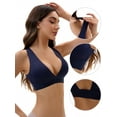 thumbnail image 3 of Unique Bargains Women's Deep V Wirefree Comfortable Plunge Bras S Dark Blue, 3 of 6