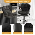 thumbnail image 6 of CQSXDA Adjustable Height Faux Leather Bar Stools Set of 2 Swivel Chairs with Back Design for Kitchen Island Use, Black, 6 of 14