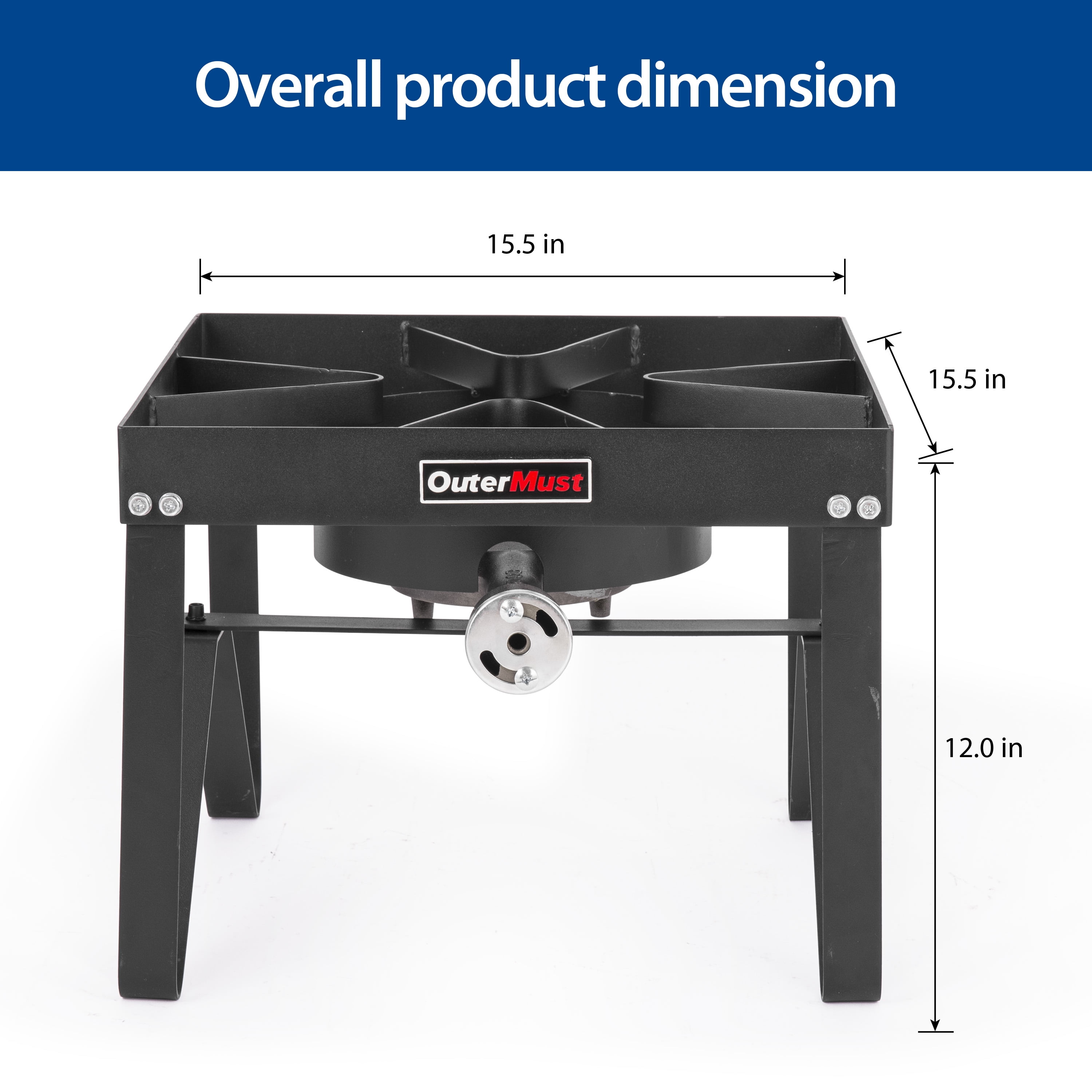 OuterMust Propane Outdoor Cooking Stove 85000 BTU with 10 PSI Regulator for Outdoor Frying Turkey Frying Cooking