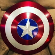 THOR INSTRUMENTS America Shield 24 Inch America Round Shield Leather Grip Wall Decor Shield Rust Free Metal Gift Item Rustic Vintage Home Decor Gifts