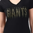 thumbnail image 3 of Women's G-III 4Her by Carl Banks  Black San Francisco Giants Metallic Drop Lightweight V-Neck T-Shirt, 3 of 3