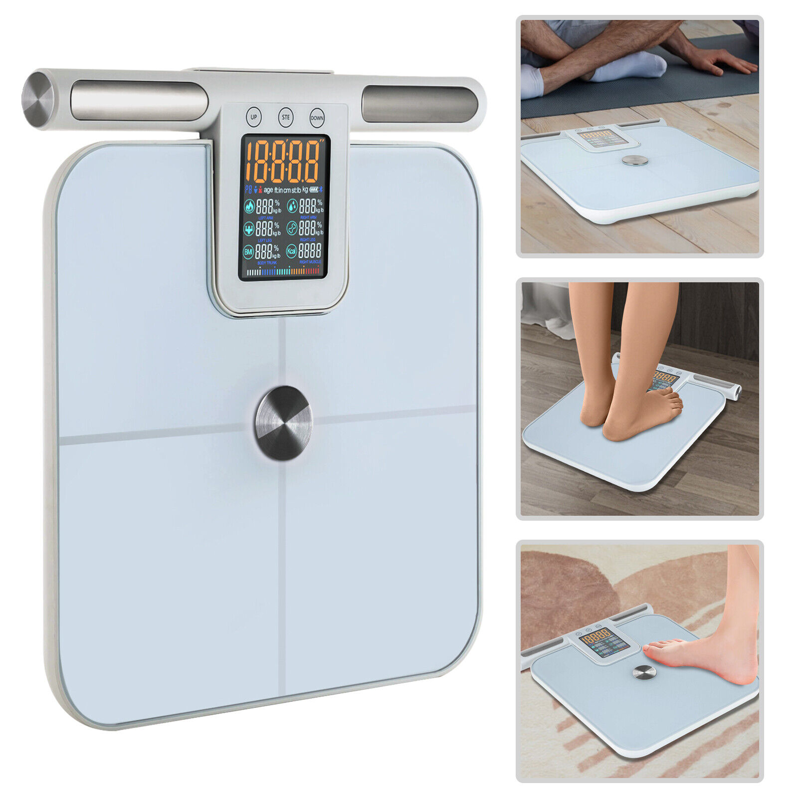8 Electrode Smart Body Scales for Body Weight with Bluetooth Connection Large Display BMI Digital Weight Scale for Adults and Children