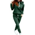 thumbnail image 2 of CAIVO Women'S Solid Color Sweatshirt Pants Outfits Sets Tracksuits Long Sleeve Sweatsuit Sports Suits Fashionable Streetwear, 2 of 4