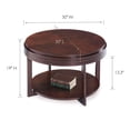 thumbnail image 2 of Leick Home Favorite Finds Table Basse Ronde en Bois avec Tablette d'Exposition Inférieure, Cerise Chocolat, 2 of 3