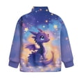 thumbnail image 5 of Uorisanigo Kids Girls Half Zip Pullover Sweatshirt Purple Dragon Long Sleeve Zipper Sweatshirt Loose Fall Trendy Quarter Zipper Cropped Sweatshirts Comfy Pullover Jackets Sweaters, 5 of 7