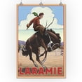 thumbnail image 2 of Laramie, Wyoming, Cowboy and Bronco Scene (24x36 Giclee Gallery Art Print, Vivid Textured Wall Decor), 2 of 3