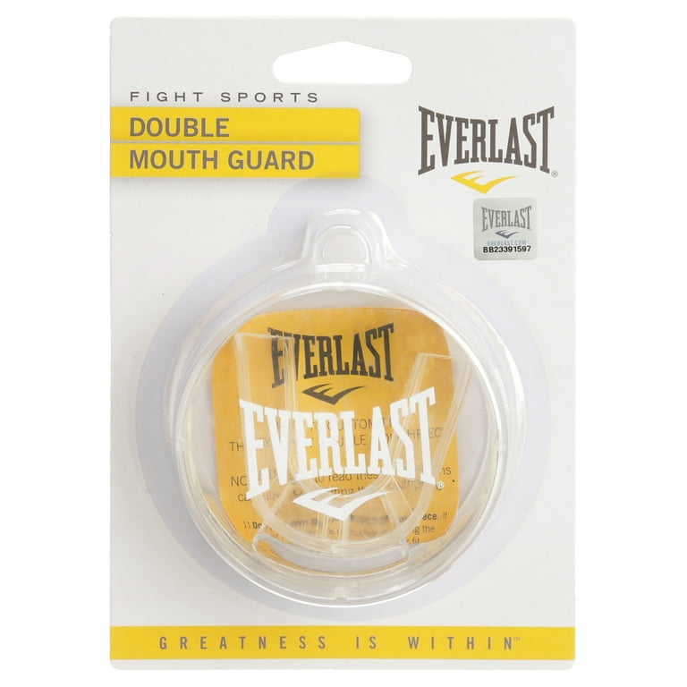 Everlast Clear Double Mouth Guard with Case for Fight Sports Including  Soccer, Lacrosse and Boxing 