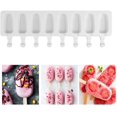 thumbnail image 5 of Moule Glace 8 Cellules, Moule Glace,Moulle Cake Four Rutilisables Avec 100 Btonnets En Bois, Moule Popsicle Pour Maison Dessert, Jus De Fruits, Yoghu, 5 of 5