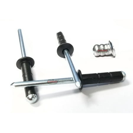 

Black 3/16 Aluminum Small Head with Steel Mandrel Multi Grip Pop Rivets Fasteners .275 - .598 Grip Range