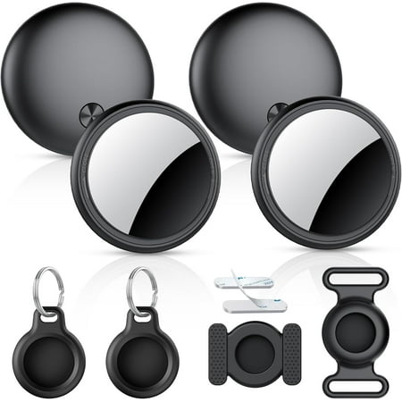 Air Tracker Tags-4 Pack, 2025 New [ MFi Certified], Bluetooth Tracker Work with Find My (iOS Only), Replaceable Battery Last 2 Years,Item Finder for Luggage/Key/Suitcase,with Diverse Holder