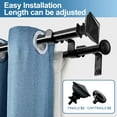 thumbnail image 2 of Urbanest Adjustable Double Curtain Rod Set Metal with Decorative Square Urn Finials, Heavy-Duty, 2 of 6
