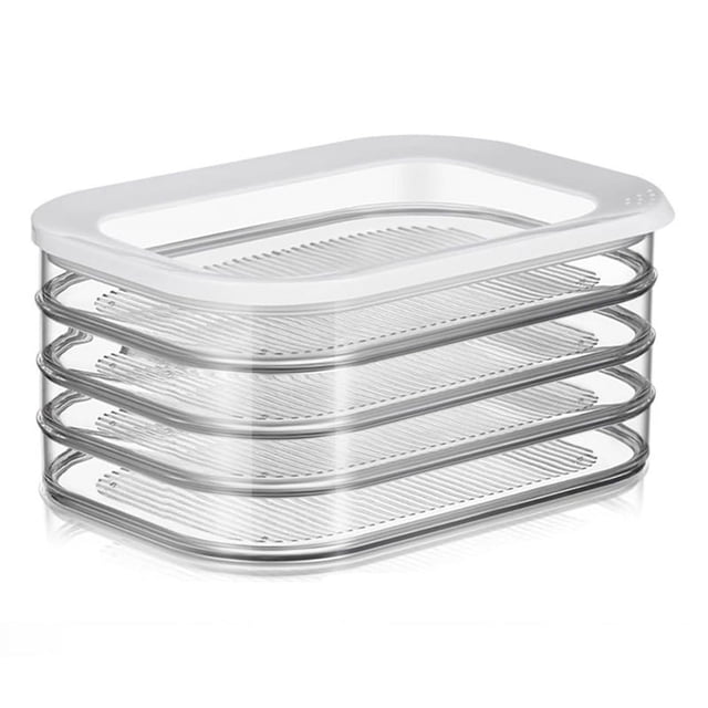 Contenedor de Almacenamiento de Tocino para Refrigerador, Contenedor Apilable para Fiambres, Contenedor de Jamón y Queso para Refrigerador, Almacenamiento en Frío