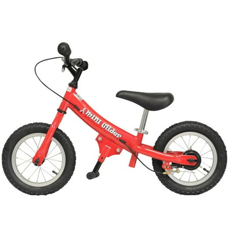 Glide Bikes Mini Glider 12 Inch Kids Balance Bike Bicycle, Ages 2 to 5, Red
