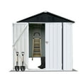 thumbnail image 6 of Aukfa 4' x 6' Outdoor Storage Shed, Waterproof Metal Garden Shed with Doors and Sloped Roof for Patio, Backyard, Lawn, Tool Storage, Bike Shed, White, 6 of 8