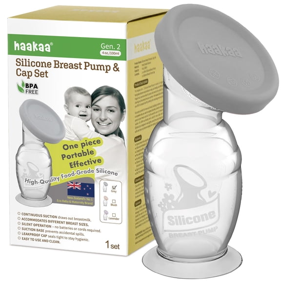 Extractor de leche manual Haakaa Gen 2 con base de 100 ml y tapa