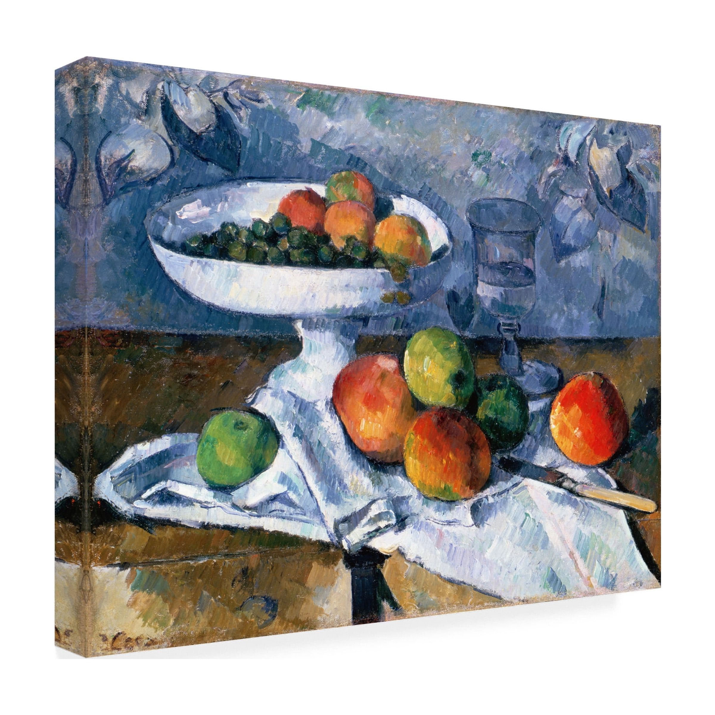 Trademark Fine Art Paul Cezanne Still Life With Fruit Dish Canvas Wall Art - 14x19