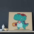 thumbnail image 3 of Susaid Cool Dino Playing Skateboard Pattern Canvas Wall Decor Poster Framed Artwork Decoration for Bedroom Home Office Ready to Hang,Horizontal, 3 of 6