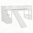 thumbnail image 2 of Stairway Loft Bed - Twin Size with 2 Drawers & Slide, White, 2 of 19