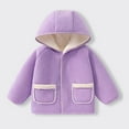 thumbnail image 2 of Favoffer Winter Toddler Kids Solid Fleece-Lined Hooded Jacket - Play,Lounge,Family,Outdoor 9M-7Y, 2 of 5