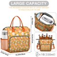 thumbnail image 5 of Insulated Lunch Bag Women, Leakproof Large Lunch Box, Reusable Lunch Cooler Bag with Adjustable Strap, Lunch Tote Bag for Work Women,Orange Print Lunch Tote Bags Gifts for Woman, Mom, 5 of 6