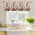 thumbnail image 4 of Valances for Windows Watercolor Red Rose Easter Bunny Rod Pocket Short Curtain for Bathroom Living Room Bedroom Spring Green Leaves 1 Panel 54x18in, 4 of 9