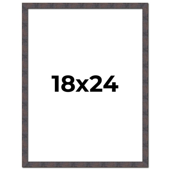 18x24 Frame Brown Rustic Lacquered Walnut Solid Wood Picture Frame Width | 0.875 Inch Moulding
