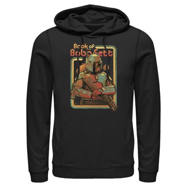 Men's Star Wars: The Book of Boba Fett Retro Portrait  Pull Over Hoodie Black Small