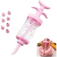 thumbnail image 2 of Monebena Cookie Press, Classic Biscuit Maker, Cake Making Cake Decorating Set with 8 Icing Tips Nozzles for DIY Cake Cookie Maker Decorating Tool Pink, 2 of 7