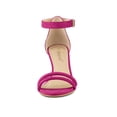 thumbnail image 6 of BLISSFUL STEP Women's Shoes Faux Suede Ankle Strap Kitten Heel Slide Straps Solid Sandals  Hot Pink 6, 6 of 8