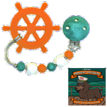 GumBaby 'Yacht Rocker' Teething Toy w/ Beaded Pacifier Clip + Jammy Jams "Midnight Cruisers: Yacht Rock Goes Lullaby" CD