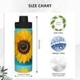 thumbnail image 3 of Picia Golden Sunflower in Blue Pattern Water Bottle 18 oz Stainless Steel Insulated Bottles With Handle Leak Proof Gym Sport Water Jug BPA-free insulated kettle For Men Women Adults, 3 of 7
